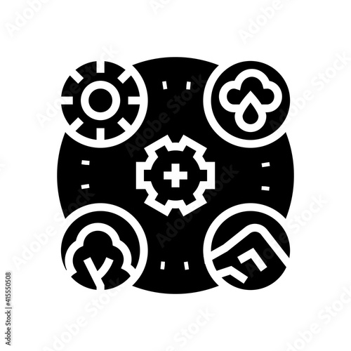 planet ecosystem glyph icon vector. planet ecosystem sign. isolated contour symbol black illustration