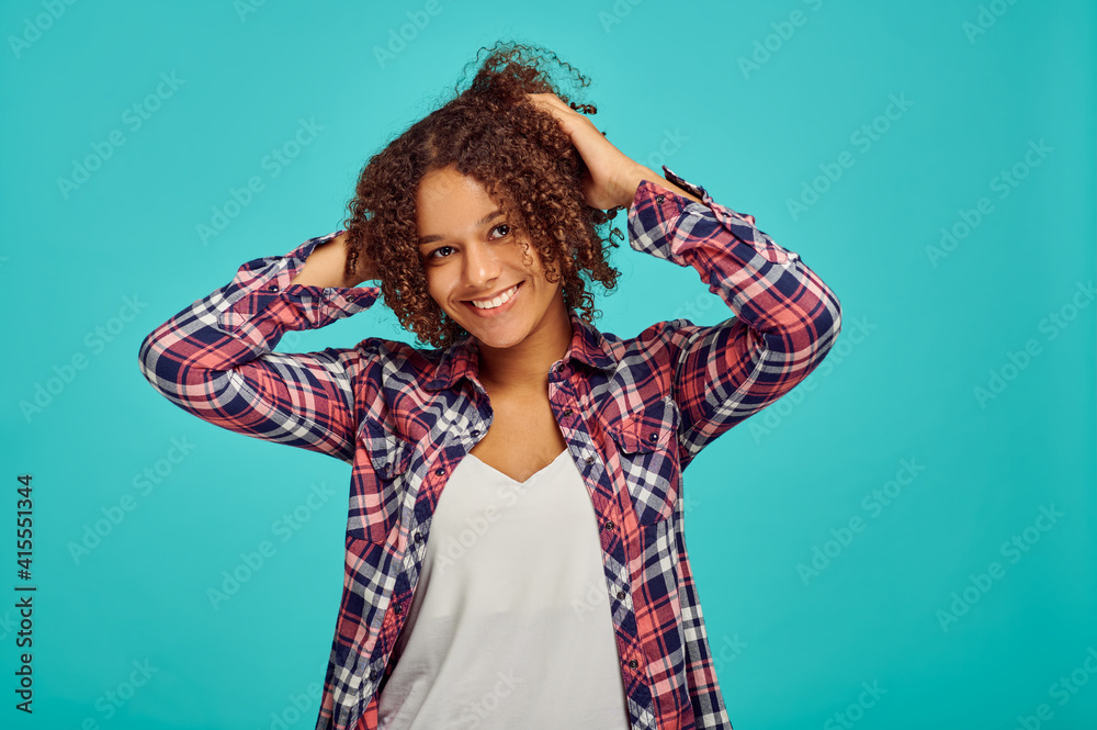 Attractive young woman portrait, positive emotion