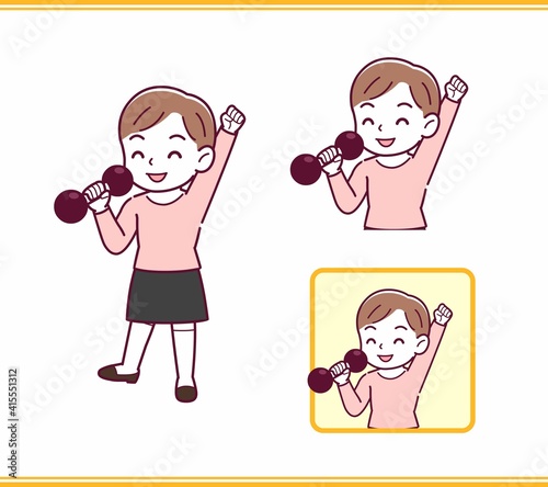 ピンクの服を着た小さな女の子