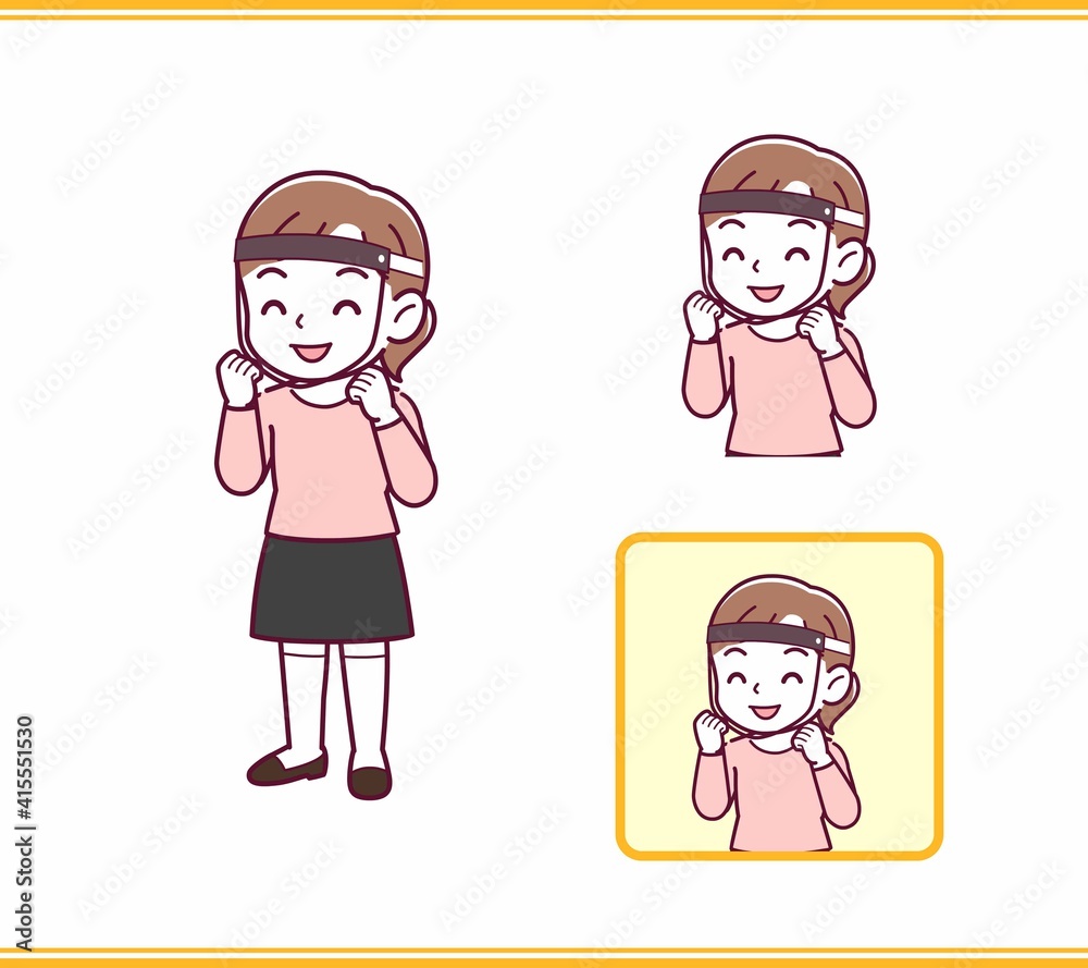 ピンクの服を着た小さな女の子 ピンクの服を着た小さな女の子