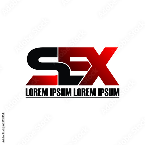 SEX letter monogram logo design vector