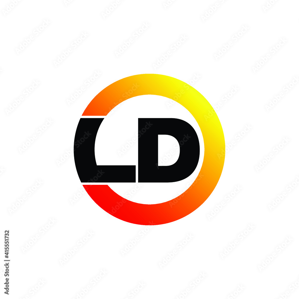 Letter LD circle logo design vector Letter LD circle logo design vector