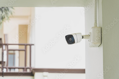 CCTV security camera on house wall