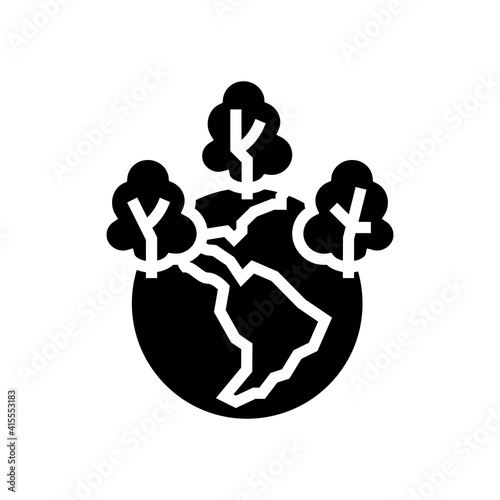 safe forest and ecosystem glyph icon vector. safe forest and ecosystem sign. isolated contour symbol black illustration