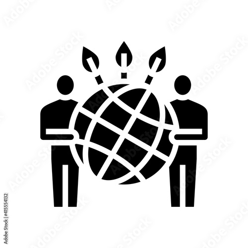people safe planet ecosystem glyph icon vector. people safe planet ecosystem sign. isolated contour symbol black illustration