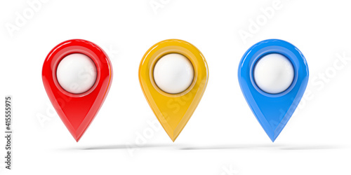 Free Download Point of in different colors, location pin isolated from the white background - GFXLoad