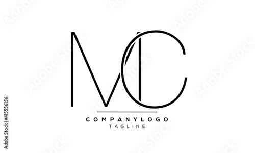 Abstract Letter Initial MC CM Vector Logo Design Template