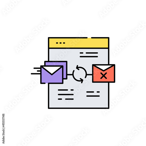 Ddos olor line icon. Pictogram for web page, mobile app, promo.