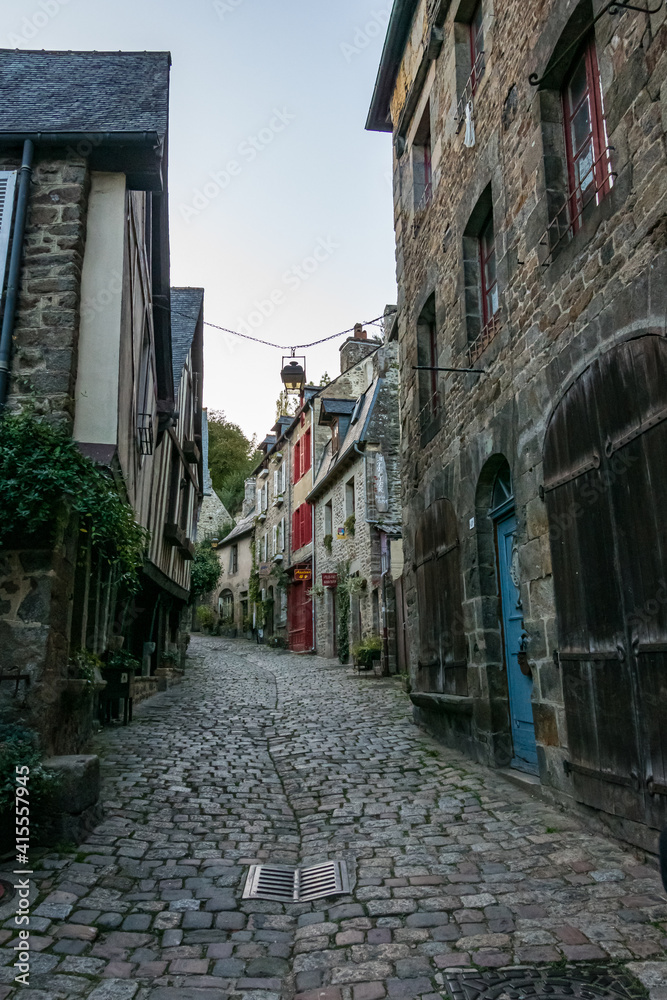 Cobbled streets and typical architecture of the city of Dinan. France Cobbled streets and typical architecture of the city of Dinan. France