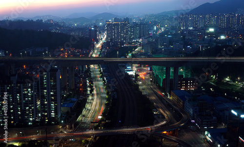 the spectacular night view of anyang city photo