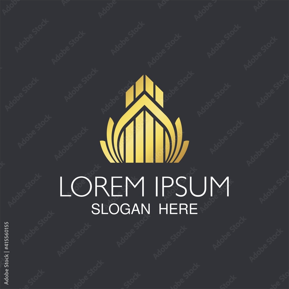 Fototapeta premium abstract vector elements for real estate luxurious logo design. concepts for real estate industry, infrastructure, architecture, exclusive services and products.