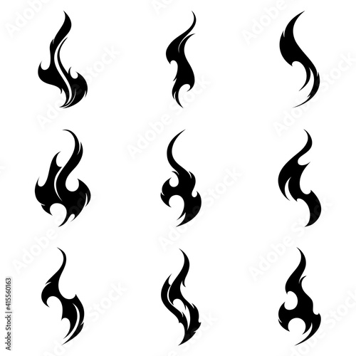 Fire flames set