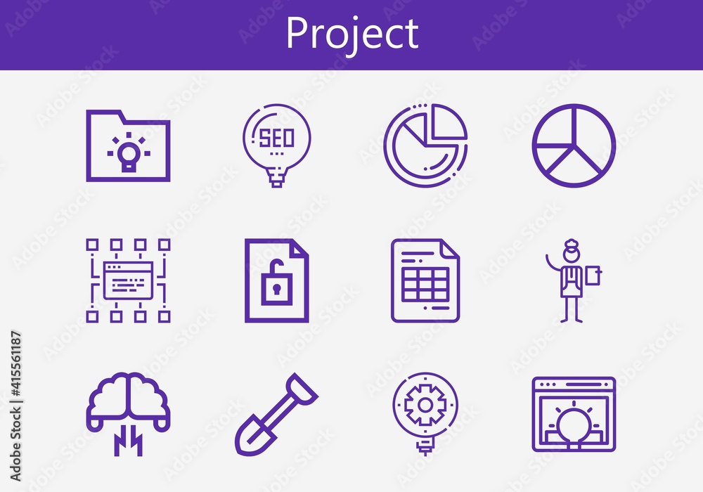 Premium set of project line icons. Simple project icon pack. Stroke ...