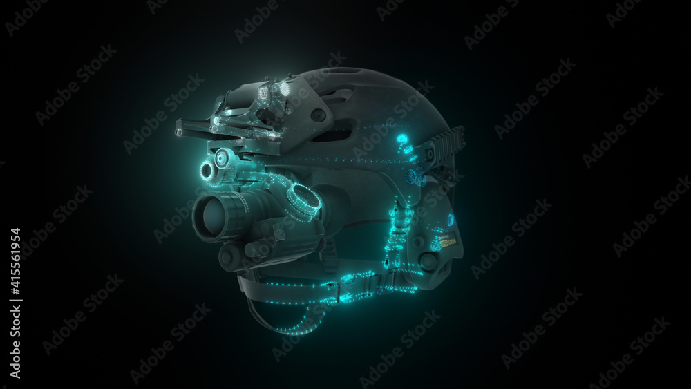 3d rendered illustration of high technology army alpha bravo helmet. High quality 3d illustration