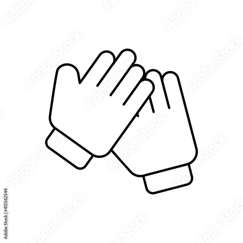 Gloves vector outline icon style illustration. EPS 10 file