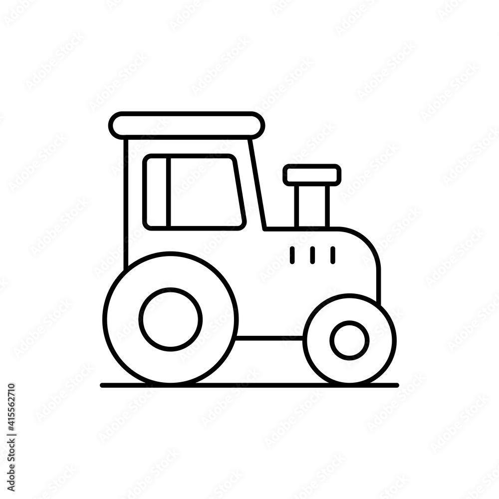 Tractor vector outline icon style illustration. EPS 10 file Tractor vector outline icon style illustration. EPS 10 file