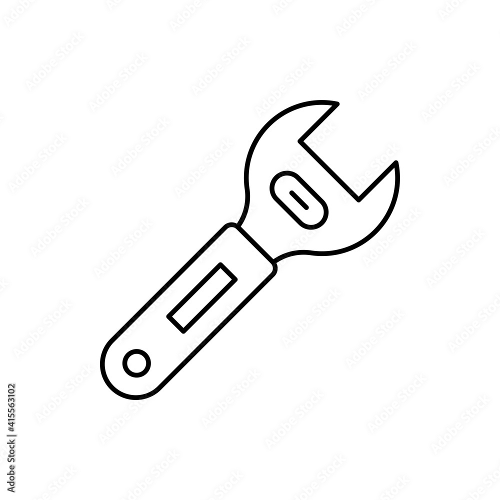 Wrench vector outline icon style illustration. EPS 10 file Wrench vector outline icon style illustration. EPS 10 file