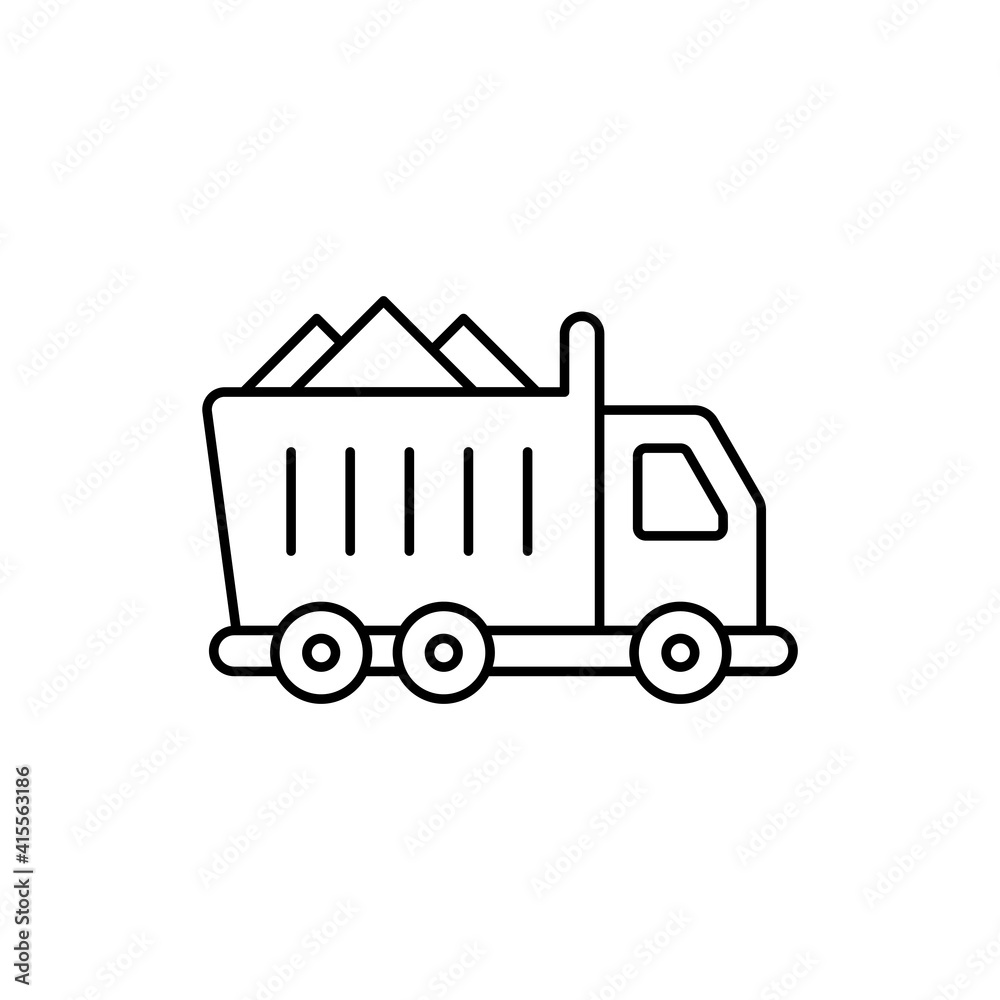 Truck vector outline icon style illustration. EPS 10 file