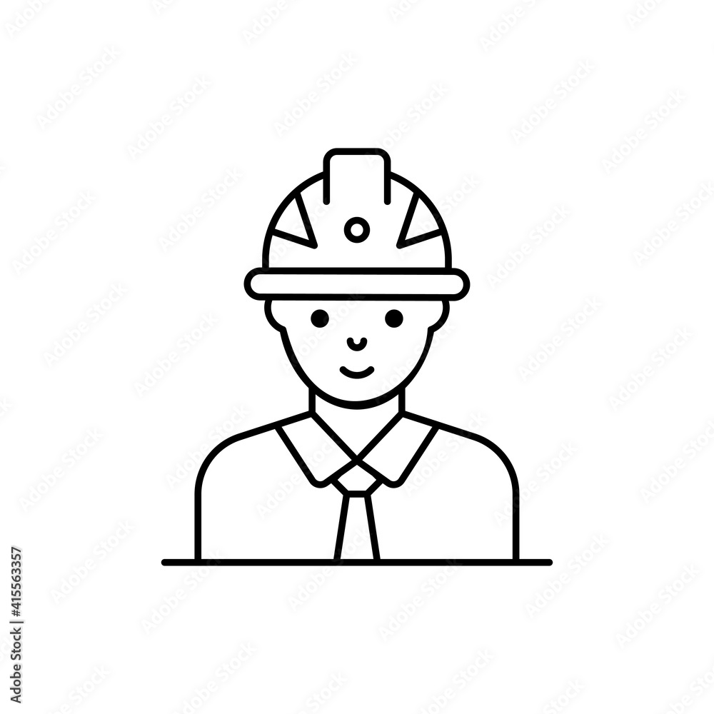 Engineer vector outline icon style illustration. EPS 10 file Engineer vector outline icon style illustration. EPS 10 file