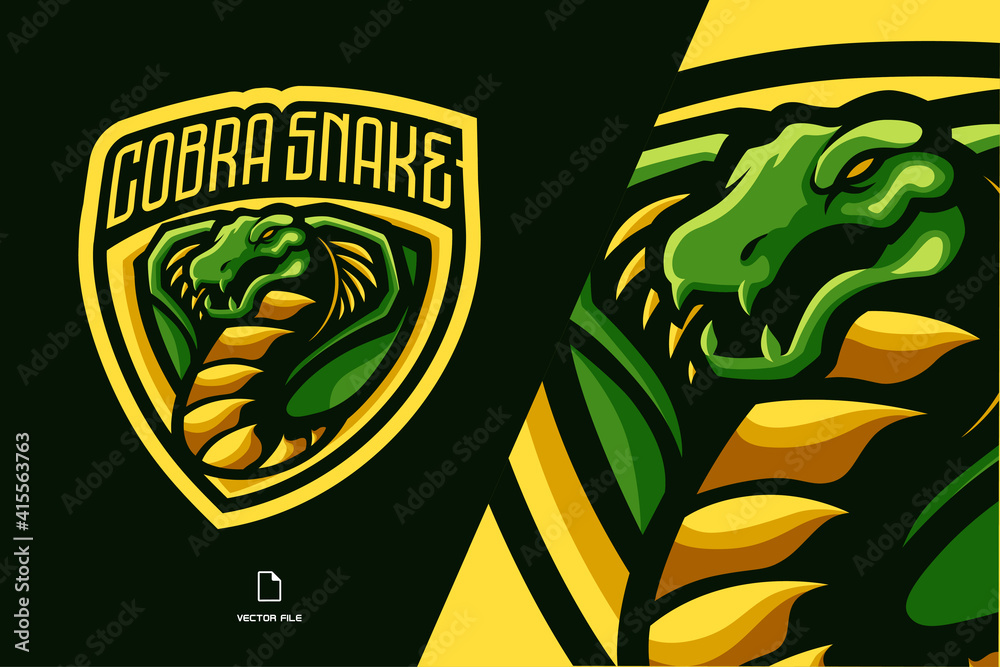 green cobra snake mascot logo illustration green cobra snake mascot logo illustration