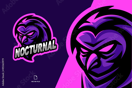 owl mascot esport logo illustration