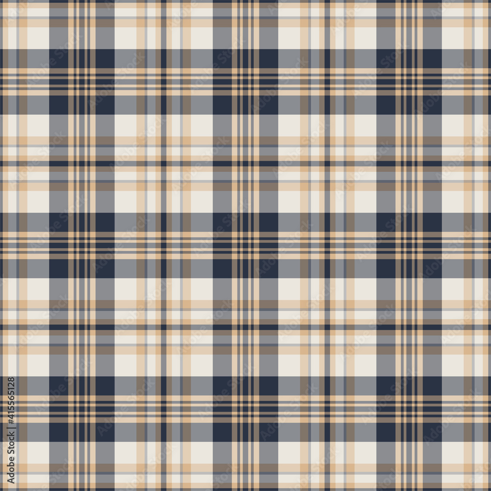 Fototapeta premium Plaid seamless pattern. Vector background of textile ornament. Flat fabric design.