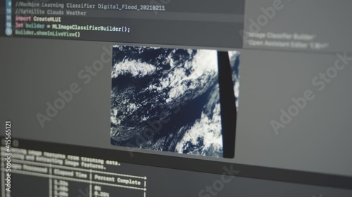 2.20 Real Neural Network Machine Learning Analyzes Satellite Imagery Analyse Clouds Weather Forecast