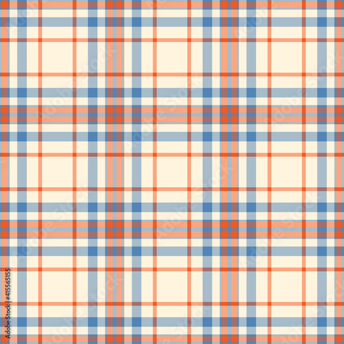 Plaid seamless pattern. Vector background of textile ornament. Flat fabric design.