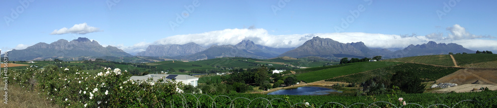 Simonsberg and Hottentots Holland mountains, Stellenbosch, Western Cape, South Africa
