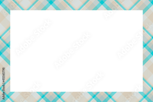 Vintage frame vector. Scottish border pattern retro style. Tartan plaid ornament.