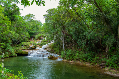 waterfall in the jungle in bonito brazil photo