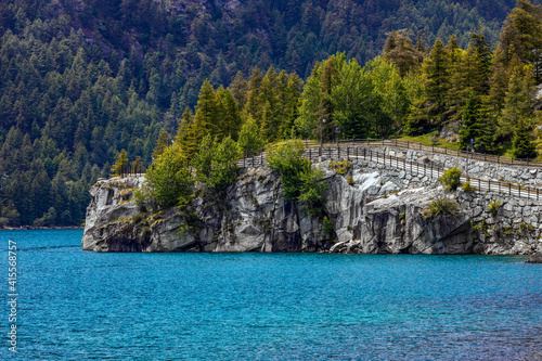 Alpine Lago di Ceresole in Piedmont, Italy.