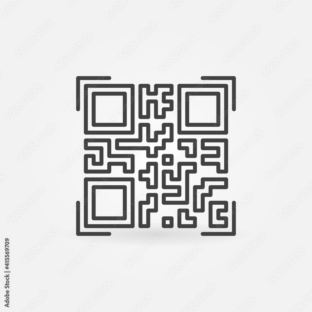 Quick Response Code linear icon. QR vector concept outline sign Quick Response Code linear icon. QR vector concept outline sign