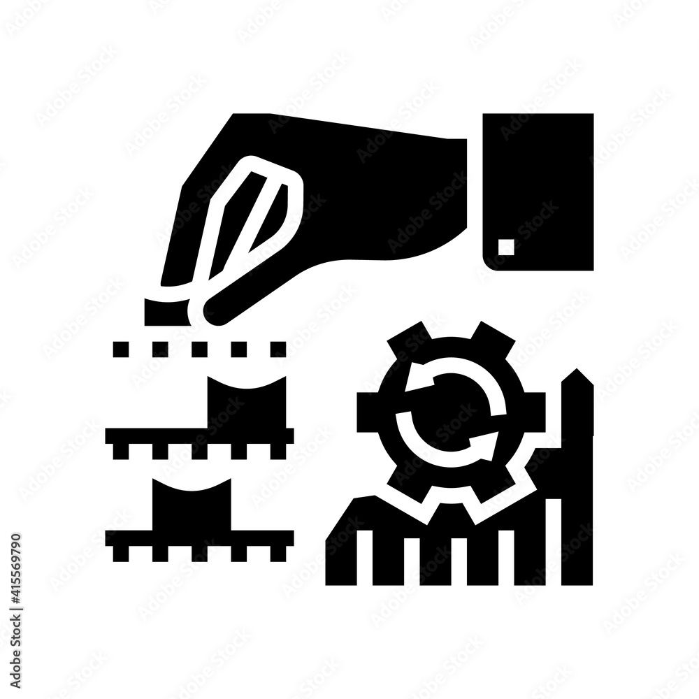 analyzing and optimization glyph icon vector. analyzing and optimization sign. isolated contour symbol black illustration analyzing and optimization glyph icon vector. analyzing and optimization sign. isolated contour symbol black illustration