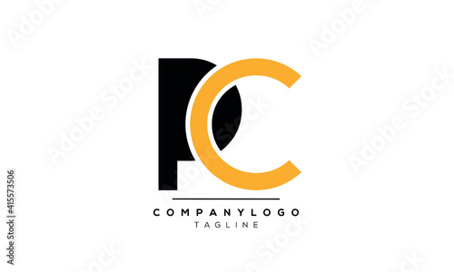 Abstract Letter Initial PC ,CP Vector Logo Design Template