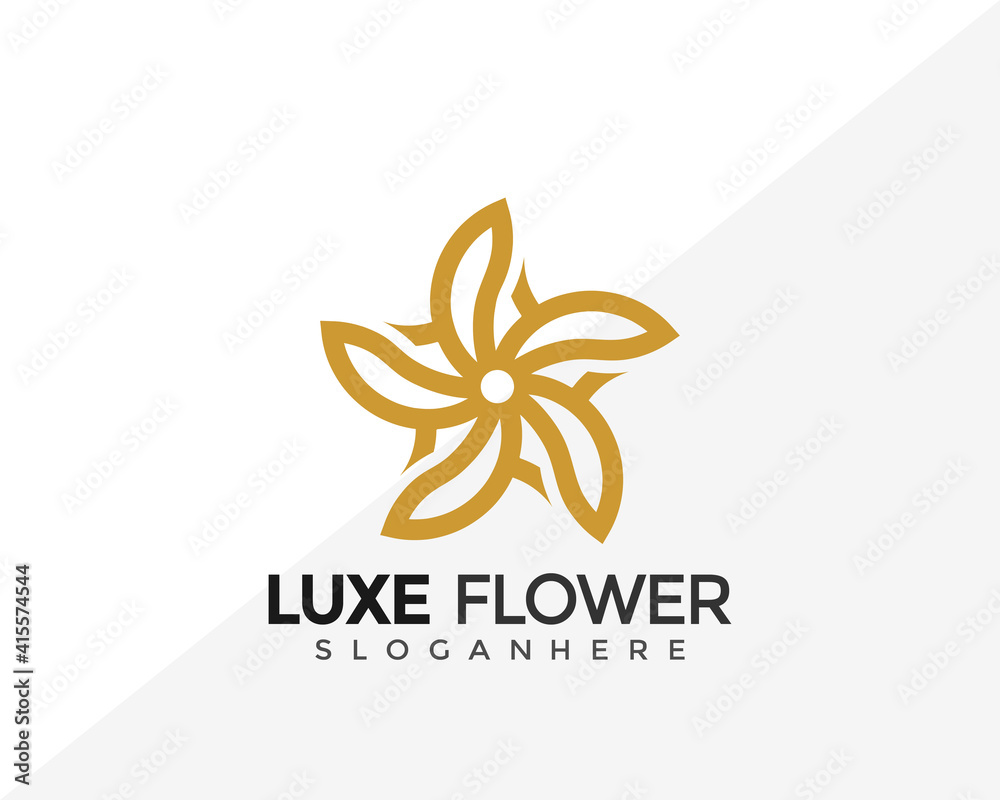 Luxury Star Flower Logo Design. Creative Idea logos designs Vector illustration template