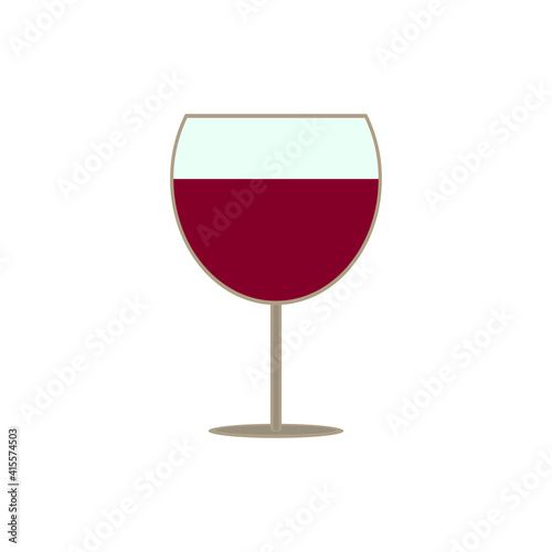A glass of wine. Half full, half empty. White background. Highlight covers. Education for the children. Alternative communication.