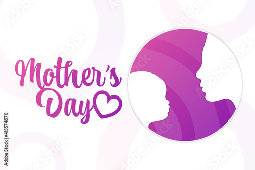 Happy Mother's Day. Holiday concept. Template for background, banner, card, poster with text inscription. Vector EPS10 illustration.