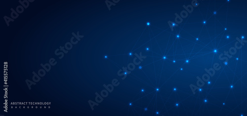 Abstract dark blue backgroung. Medical and science, technology connection concept.