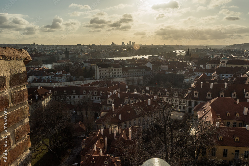 The city of Prague seen from above