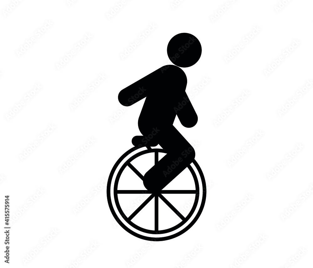 Obraz premium Man cycling vector icon. Editable stroke. Symbol in Line Art Style for Design, Presentation, Website or Apps Elements, Logo. Pixel vector graphics - Vector