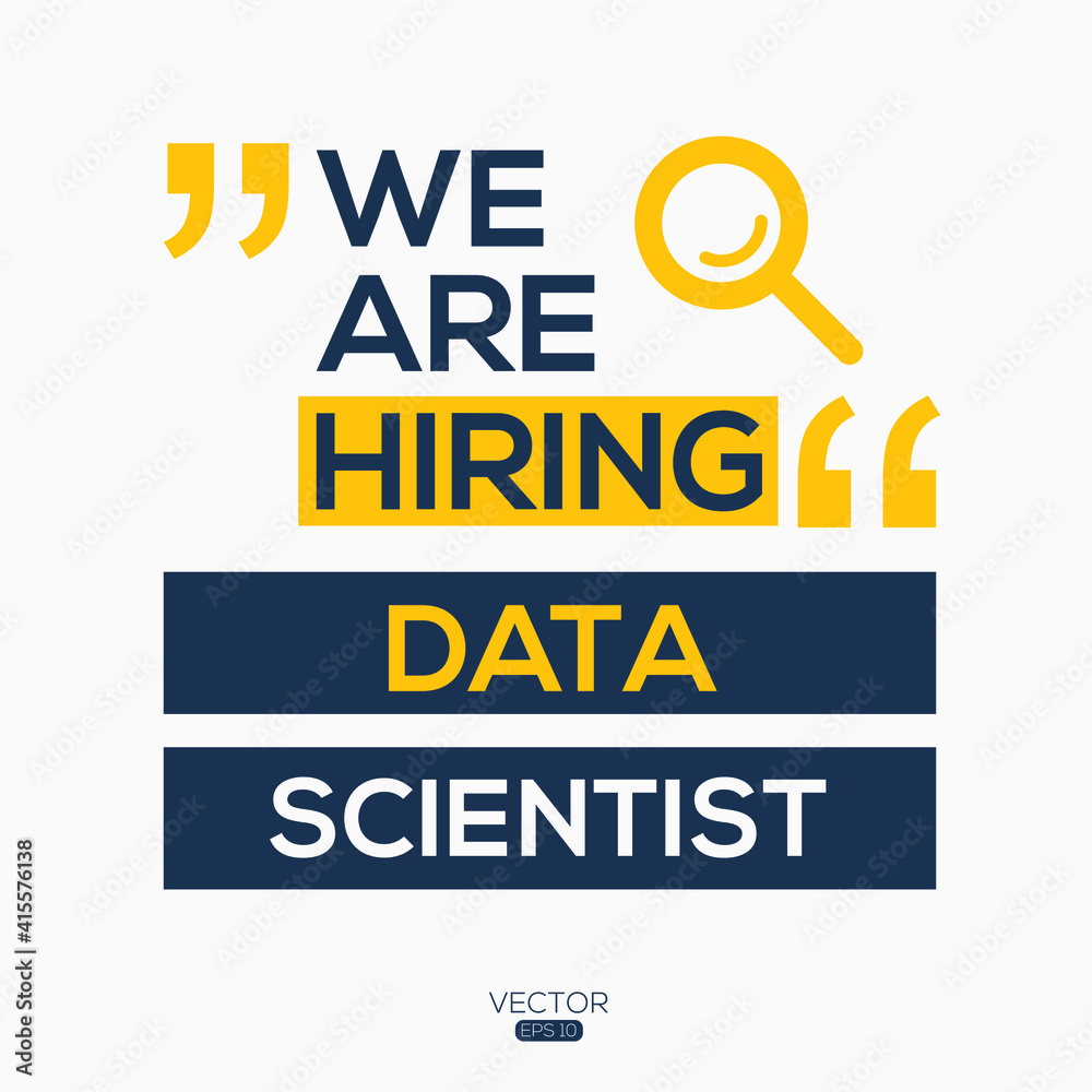 Fototapeta premium creative text Design (Data scientist),written in English language, vector illustration.