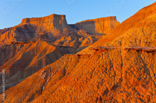 Piskerra,. Eroded landscape in the Bardenas Reales Natural Park, Navarra, Spain, Europe photo