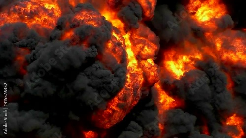 Wallpaper Mural Powerful fire strives upward as a swirling wall. The fiery space is immense.  Torontodigital.ca