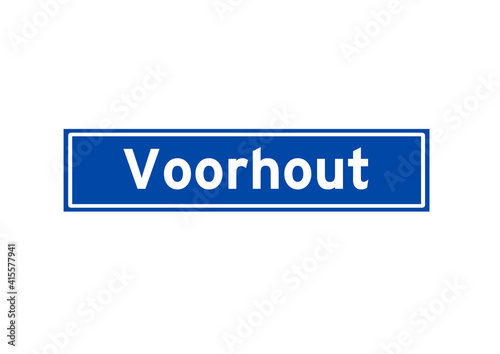 Voorhout isolated Dutch place name sign. City sign from the Netherlands.