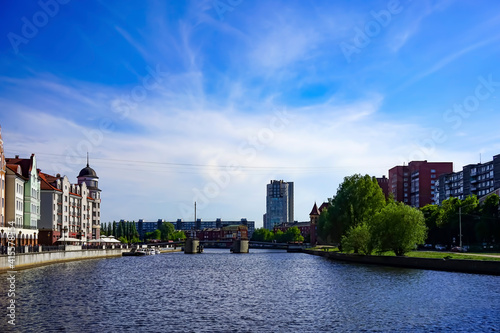 The city skyline, the river Pregolya