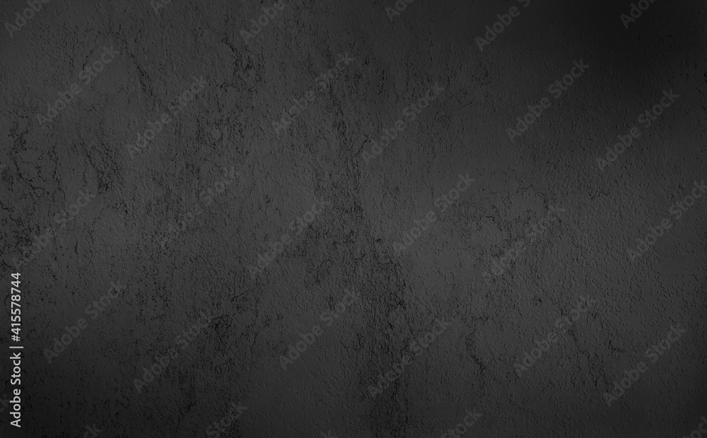 rough dark black concrete or cement surface background with space for text. rustic abstract grunge decorative gradiented green stucco wall background.