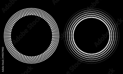 set of halftone dots in circle form