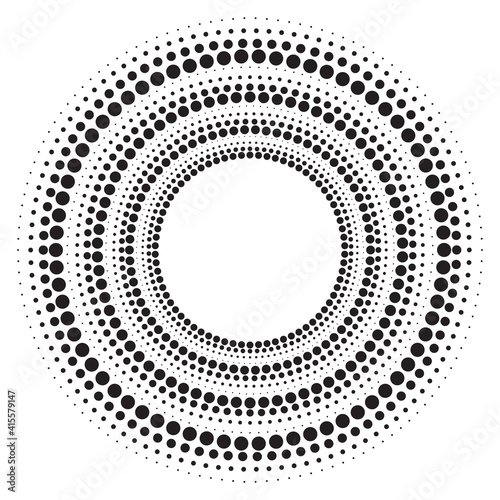 set of halftone dots in circle form