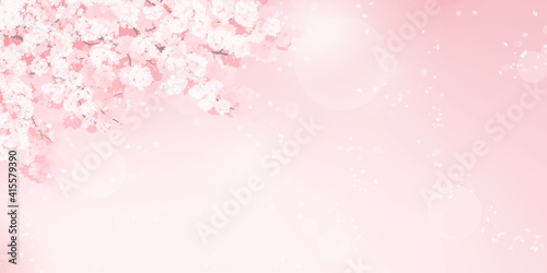 満開の桜のイラスト_春のイメージの背景素材